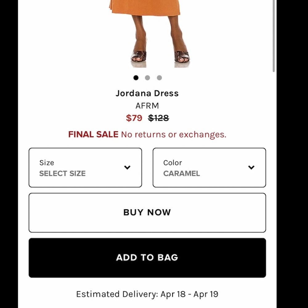 AFRM Jordana Burnt Orange Dress - Picture 4 of 7